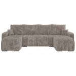 Narożnik KIRASSO U - uniwersalny - jasnobrązowy, sztruks