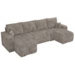 Narożnik KIRASSO U - uniwersalny - jasnobrązowy, sztruks