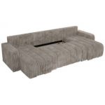 Narożnik KIRASSO U - uniwersalny - jasnobrązowy, sztruks