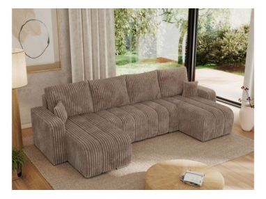 Narożnik KIRASSO U - uniwersalny - brązowy, sztruks