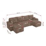 Narożnik KIRASSO U - uniwersalny - brązowy, sztruks