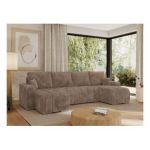 Narożnik KIRASSO U - uniwersalny - brązowy, sztruks