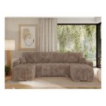 Narożnik KIRASSO U - uniwersalny - brązowy, sztruks