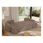 Narożnik KIRASSO U - uniwersalny - brązowy, sztruks