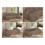 Narożnik KIRASSO U - uniwersalny - brązowy, sztruks