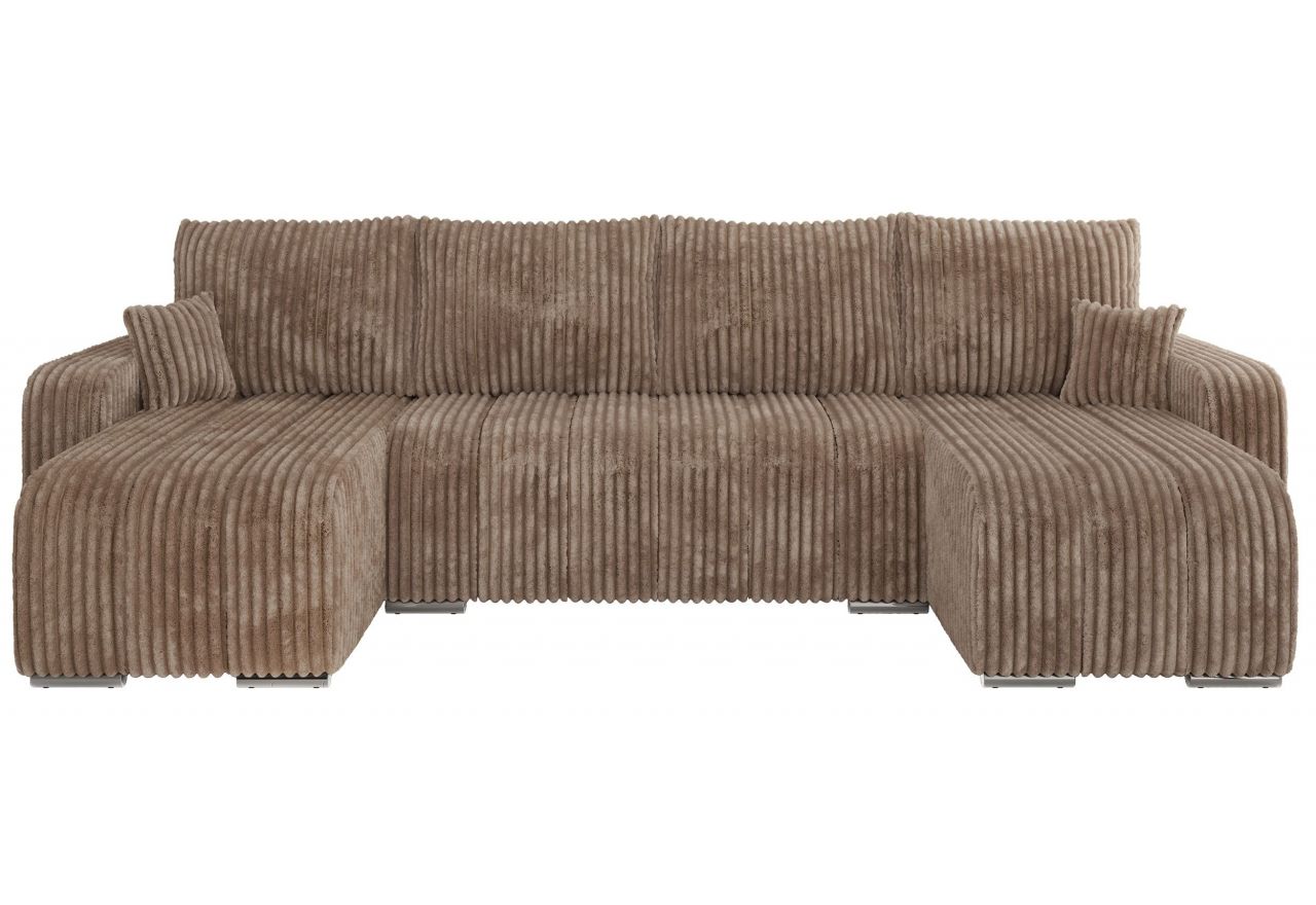 Narożnik KIRASSO U - uniwersalny - brązowy, sztruks