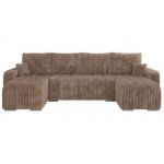 Narożnik KIRASSO U - uniwersalny - brązowy, sztruks