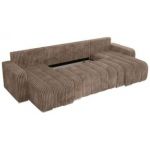 Narożnik KIRASSO U - uniwersalny - brązowy, sztruks