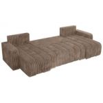 Narożnik KIRASSO U - uniwersalny - brązowy, sztruks