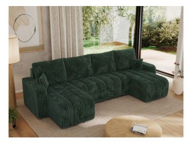 Narożnik KIRASSO U - uniwersalny - zielony, sztruks