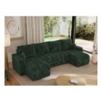 Narożnik KIRASSO U - uniwersalny - zielony, sztruks