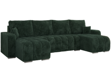 Narożnik KIRASSO U - uniwersalny - zielony, sztruks