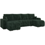 Narożnik KIRASSO U - uniwersalny - zielony, sztruks