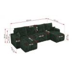 Narożnik KIRASSO U - uniwersalny - zielony, sztruks