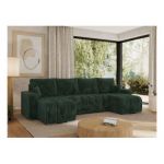 Narożnik KIRASSO U - uniwersalny - zielony, sztruks