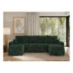 Narożnik KIRASSO U - uniwersalny - zielony, sztruks