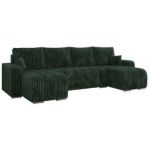 Narożnik KIRASSO U - uniwersalny - zielony, sztruks