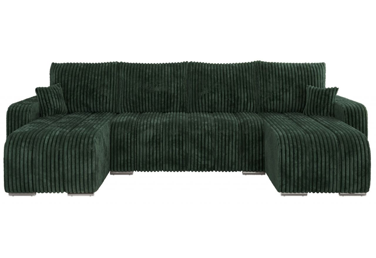 Narożnik KIRASSO U - uniwersalny - zielony, sztruks