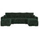 Narożnik KIRASSO U - uniwersalny - zielony, sztruks