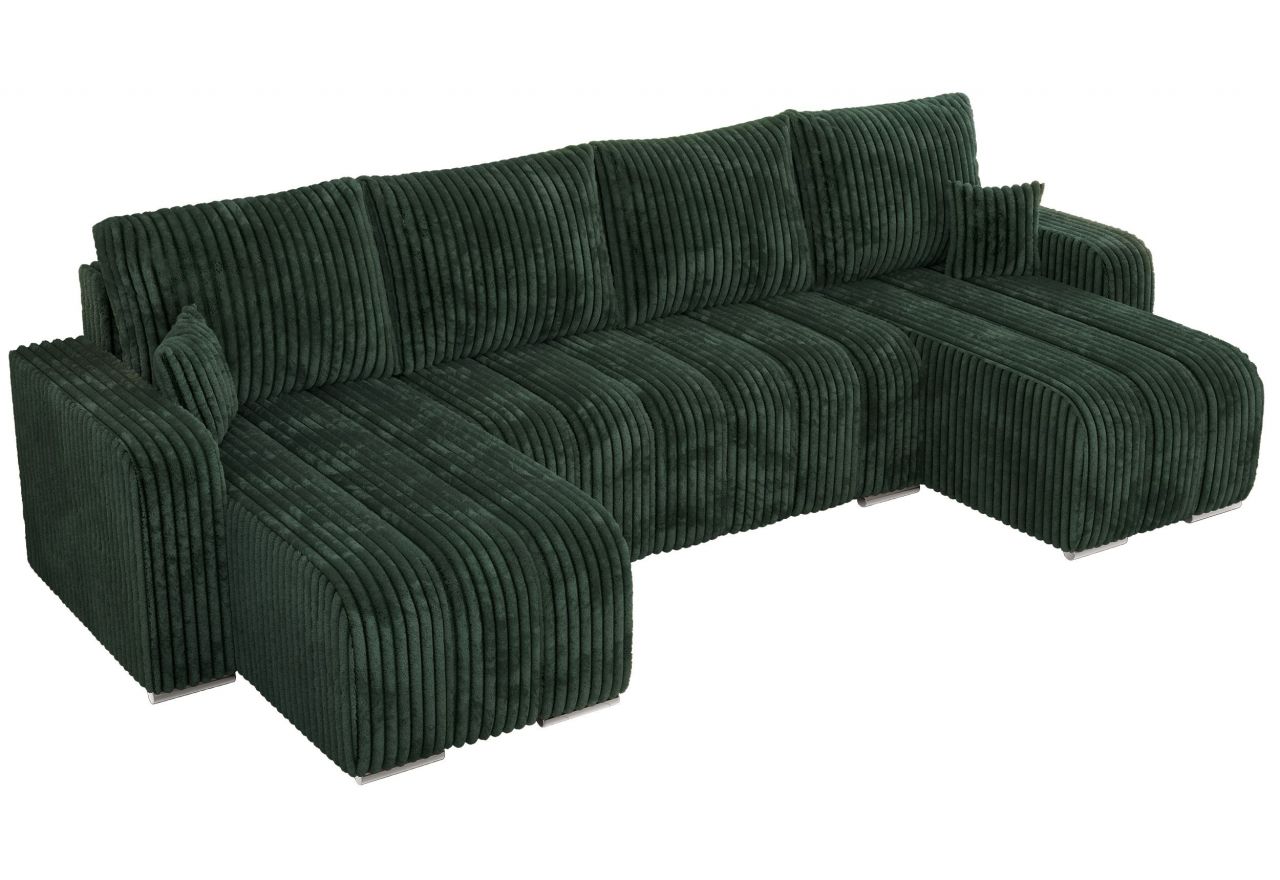 Narożnik KIRASSO U - uniwersalny - zielony, sztruks