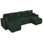 Narożnik KIRASSO U - uniwersalny - zielony, sztruks