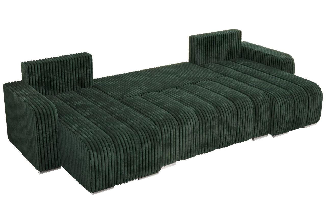 Narożnik KIRASSO U - uniwersalny - zielony, sztruks