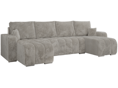 Narożnik KIRASSO U - uniwersalny - jasnoszary, sztruks