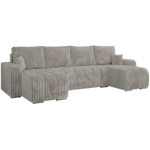 Narożnik KIRASSO U - uniwersalny - jasnoszary, sztruks