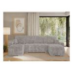 Narożnik KIRASSO U - uniwersalny - jasnoszary, sztruks