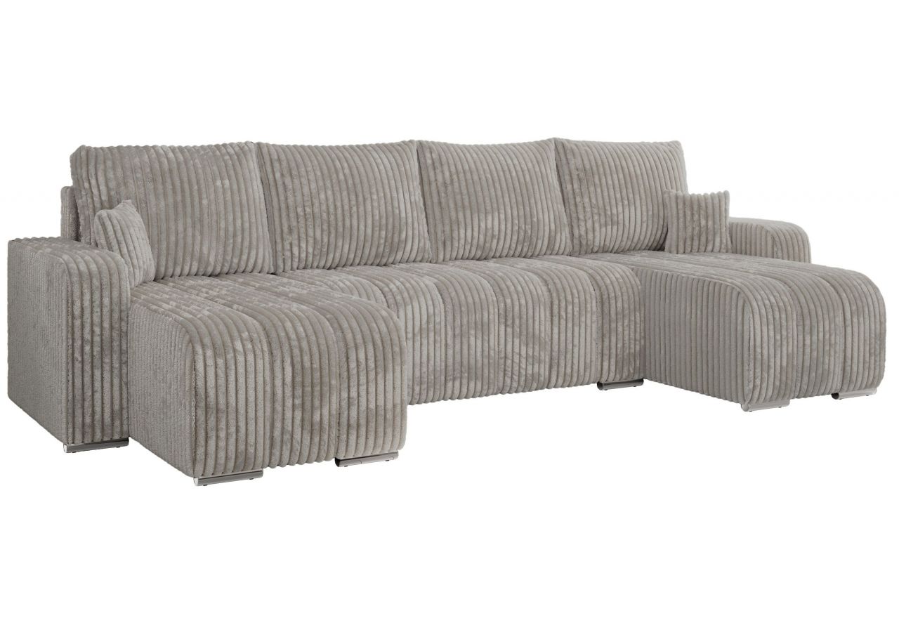 Narożnik KIRASSO U - uniwersalny - jasnoszary, sztruks