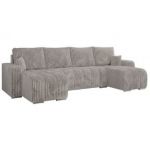 Narożnik KIRASSO U - uniwersalny - jasnoszary, sztruks