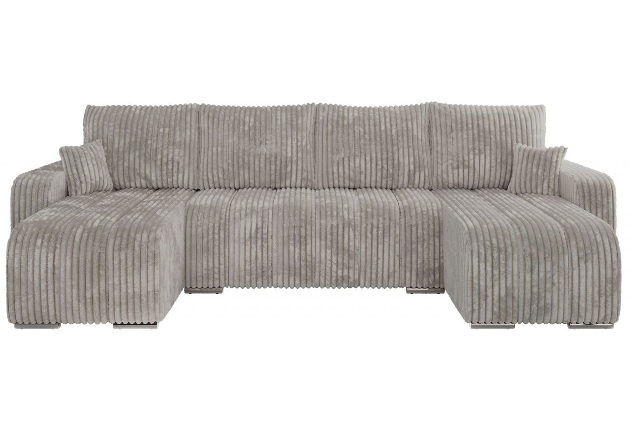 Narożnik KIRASSO U - uniwersalny - jasnoszary, sztruks