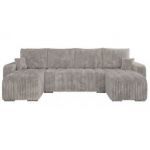 Narożnik KIRASSO U - uniwersalny - jasnoszary, sztruks