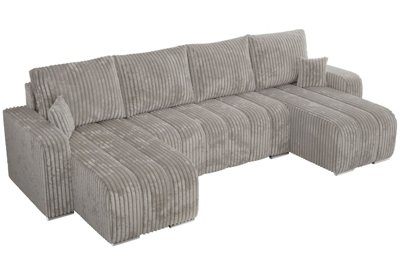 Narożnik KIRASSO U - uniwersalny - jasnoszary, sztruks