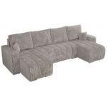 Narożnik KIRASSO U - uniwersalny - jasnoszary, sztruks