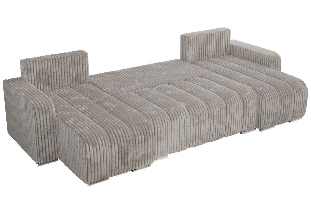 Narożnik KIRASSO U - uniwersalny - jasnoszary, sztruks