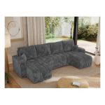 Narożnik KIRASSO U - uniwersalny - szary, sztruks