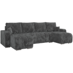 Narożnik KIRASSO U - uniwersalny - szary, sztruks