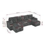 Narożnik KIRASSO U - uniwersalny - szary, sztruks