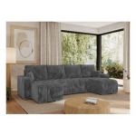 Narożnik KIRASSO U - uniwersalny - szary, sztruks