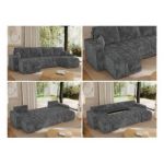 Narożnik KIRASSO U - uniwersalny - szary, sztruks