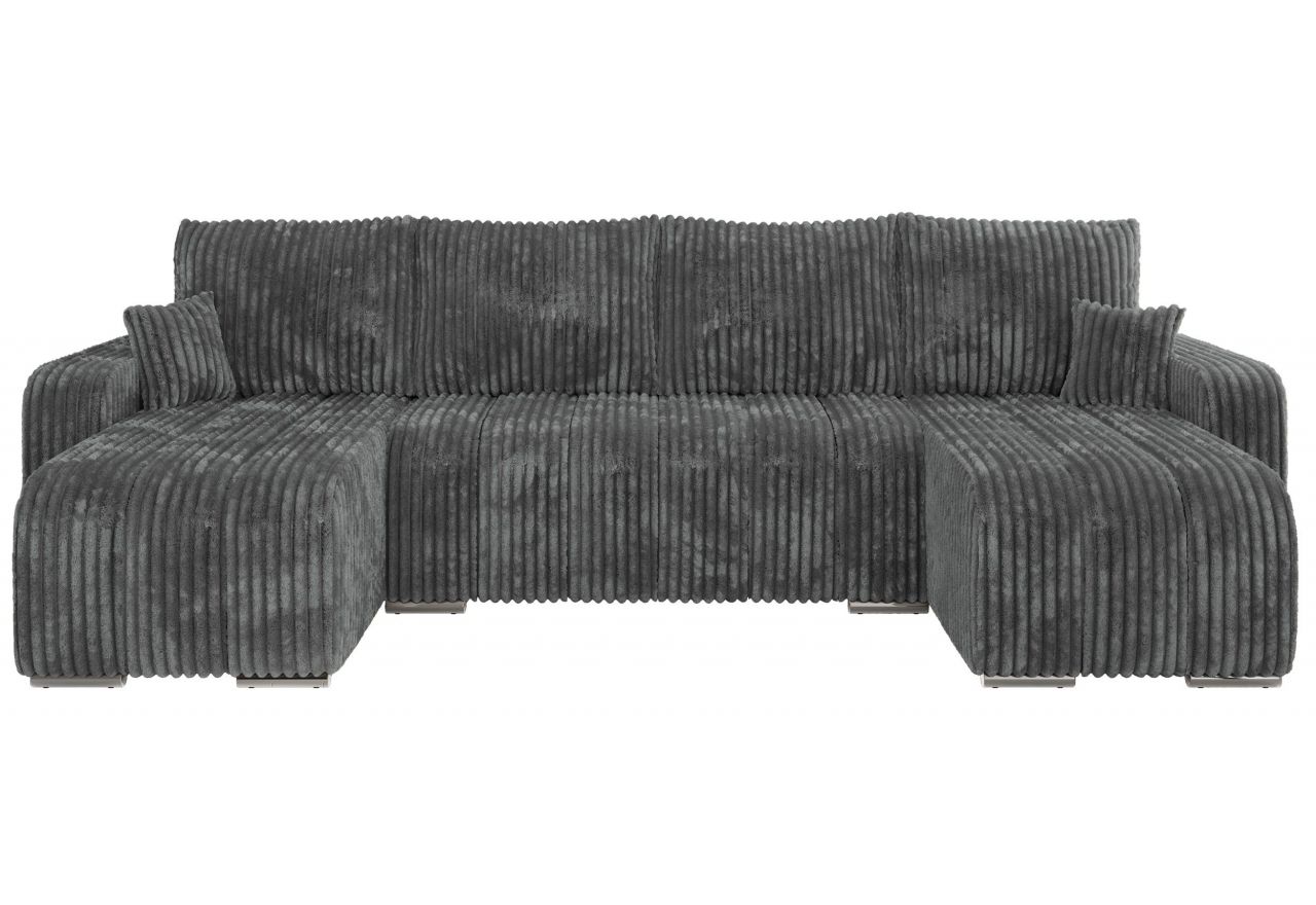 Narożnik KIRASSO U - uniwersalny - szary, sztruks