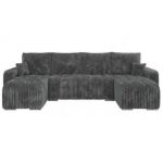 Narożnik KIRASSO U - uniwersalny - szary, sztruks