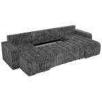 Narożnik KIRASSO U - uniwersalny - szary, sztruks