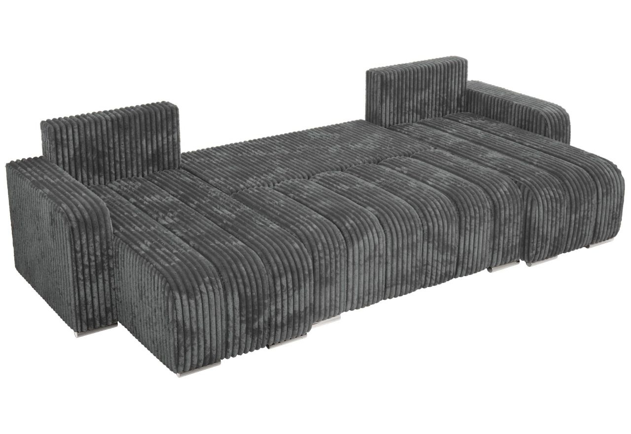 Narożnik KIRASSO U - uniwersalny - szary, sztruks