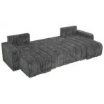 Narożnik KIRASSO U - uniwersalny - szary, sztruks