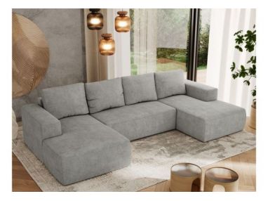 Narożnik TRENTINO U - uniwersalny - jasnoszary, struktura