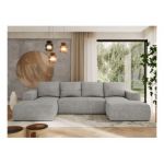 Narożnik TRENTINO U - uniwersalny - jasnoszary, struktura