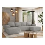 Narożnik TRENTINO U - uniwersalny - jasnoszary, struktura