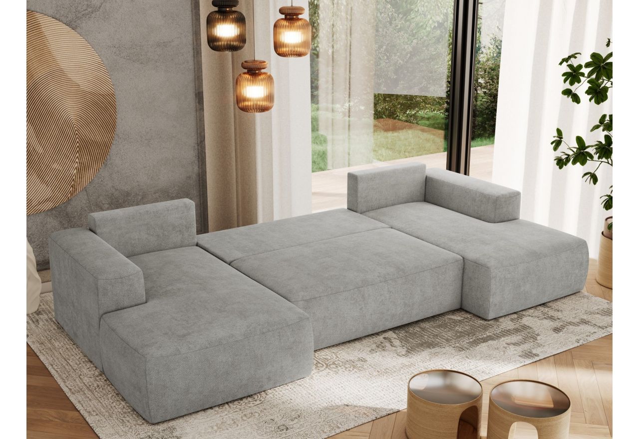 Narożnik TRENTINO U - uniwersalny - jasnoszary, struktura